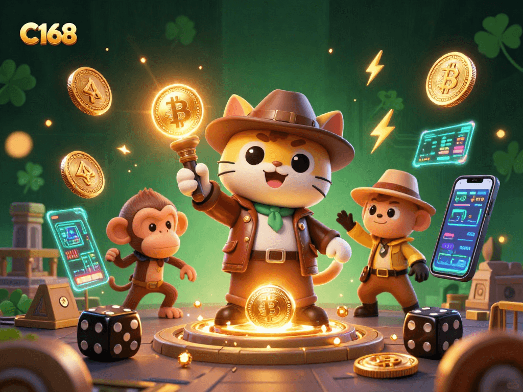 Bet on C168's exciting gameplay as the adventurous cat discovers casino treasures!