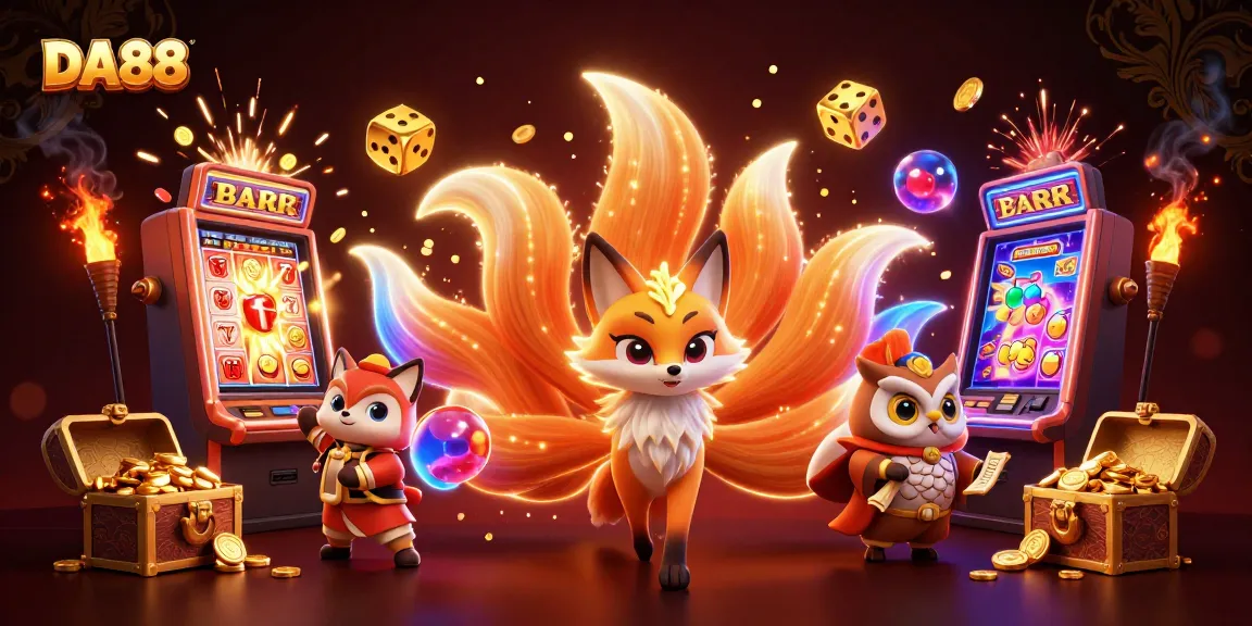 Experience the thrilling gameplay of DA88, featuring a colorful slot explosion and captivating casino characters.