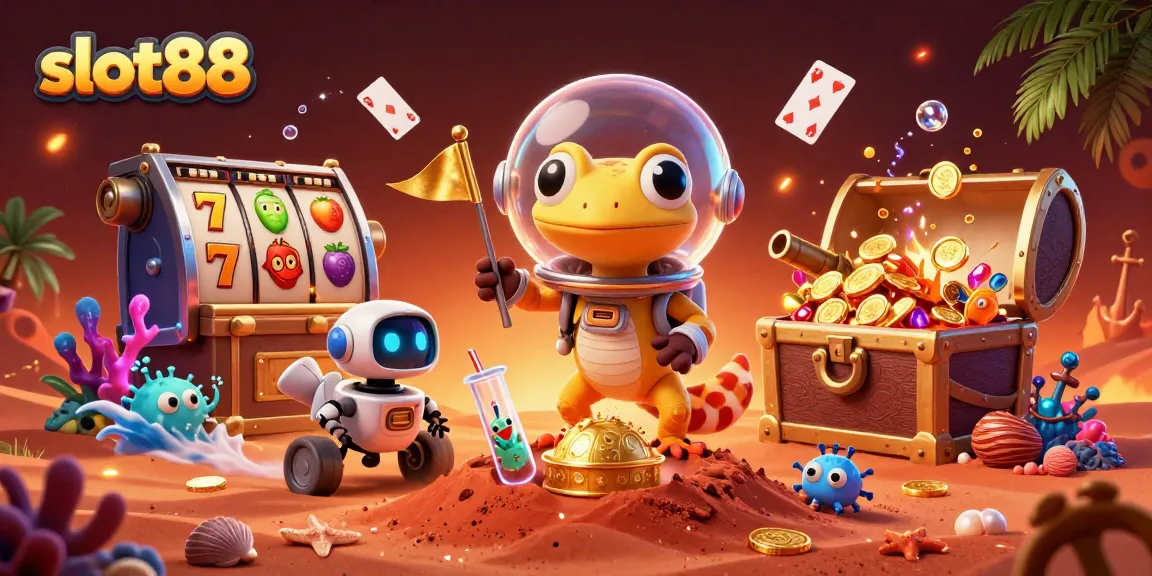 Experience slot88 thrills with vibrant 3D Martian casino adventure and majestic slot reels.