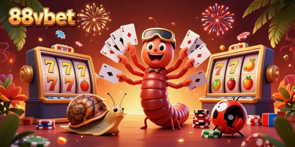 Experience the excitement of 88vbet with a vibrant and dynamic illustration showcasing a lively casino scene.