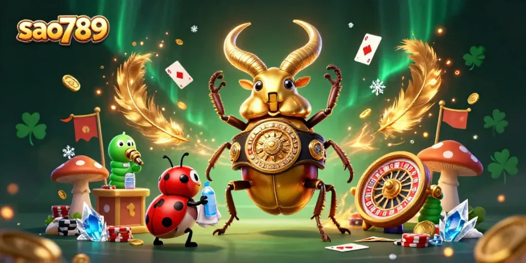 Experience the excitement at sao789 with vibrant casino characters and dynamic gambling elements.
