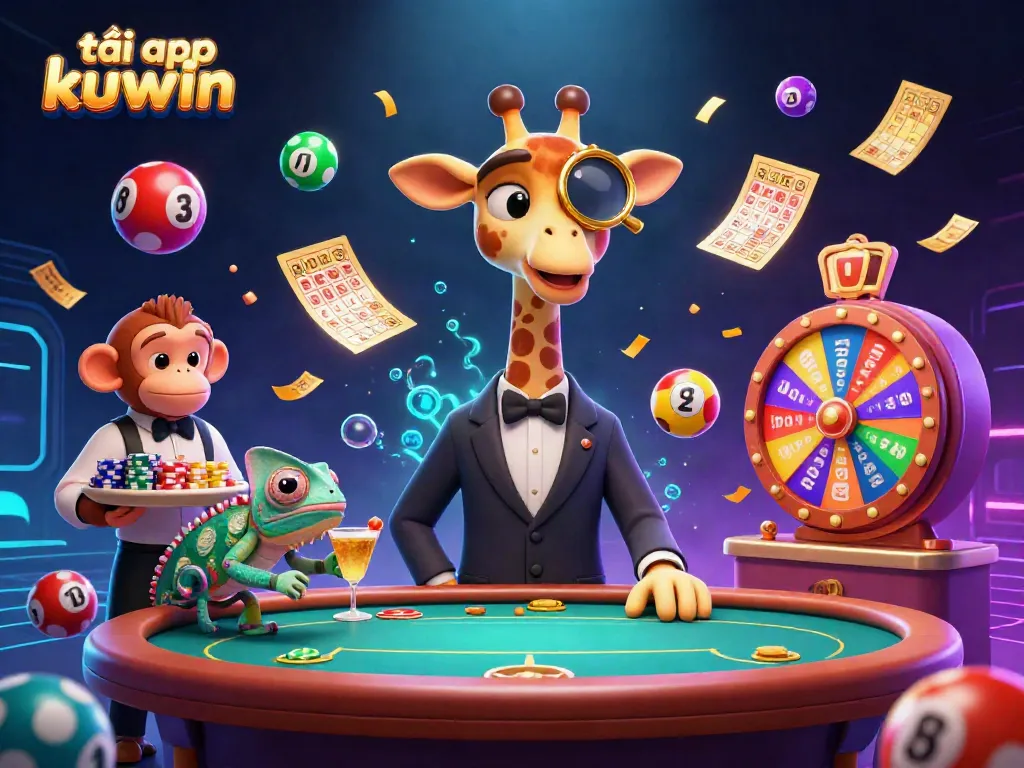 Engage in thrilling excitement by downloading tải app kuwin featuring vibrant casino elements and lively characters.