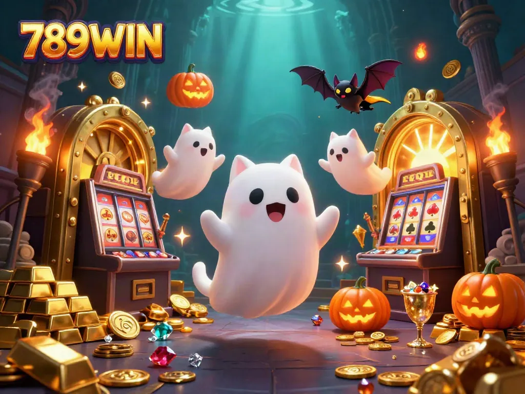 Experience thrilling gameplay at 789WIN with our friendly ghost cat in a magical casino