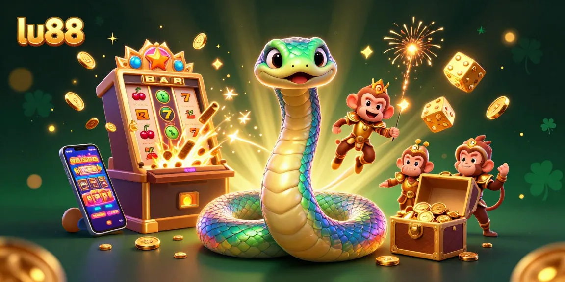 Experience the exciting world of lu88 with vibrant colors and dynamic gaming elements in this rich illustration.
