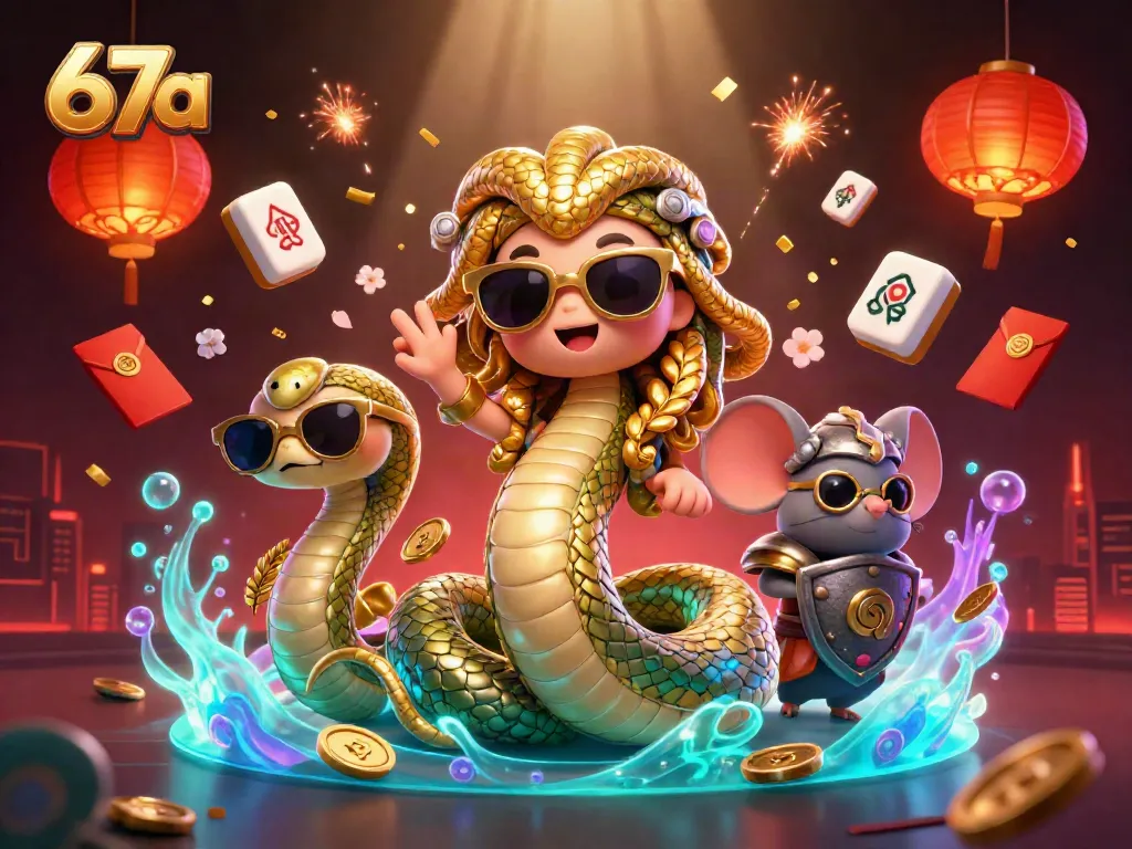 Experience the vibrant world of 67a with Medusa and a warrior in a dynamic casino scene.