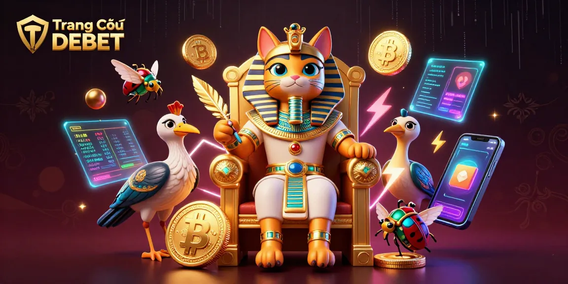 Experience the exciting world of Trang chủ DEBET with vibrant 3D casino elements and characters.