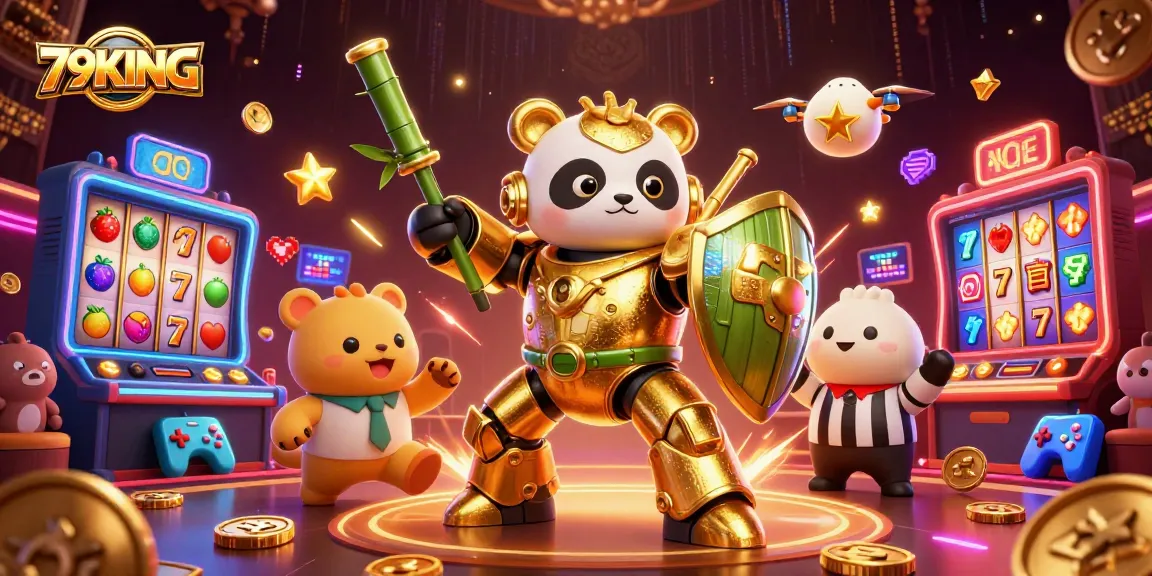 Experience the exciting world of gambling with 79KING in a rich, animated casino scene.
