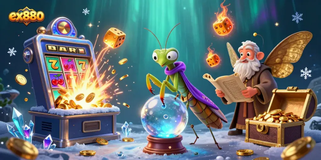 Spin the reels and discover the magic of ex880 with a dazzling jackpot scene.