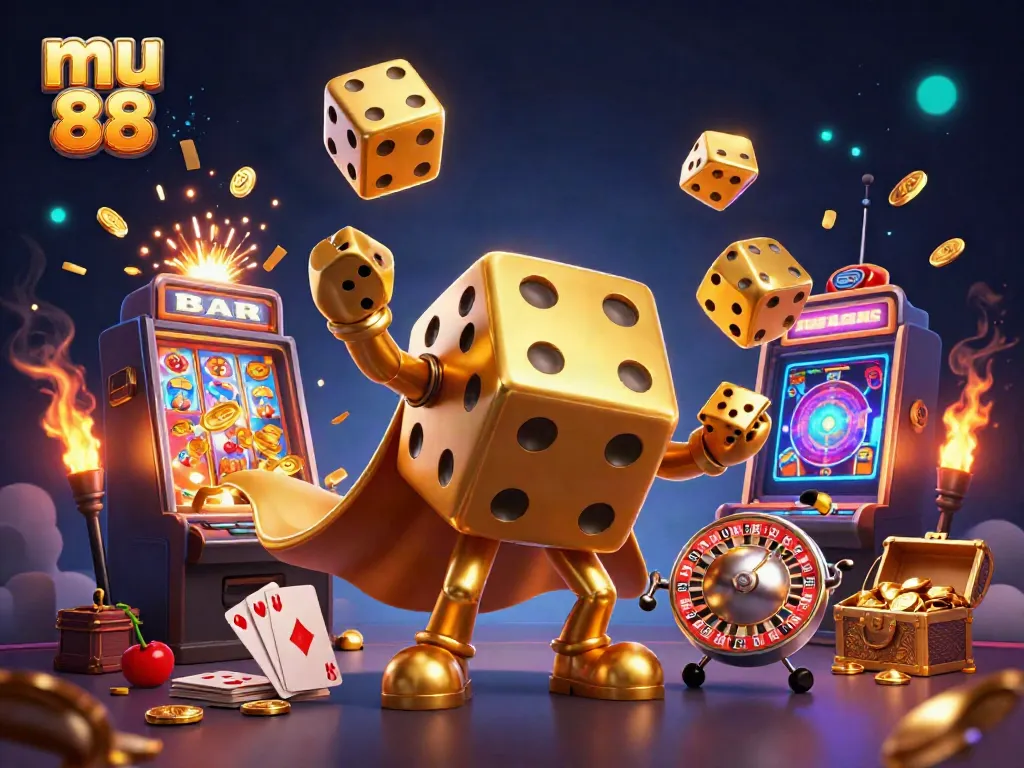 Experience the excitement of mu 88 with its vibrant, jackpot-filled 3D illustration.
