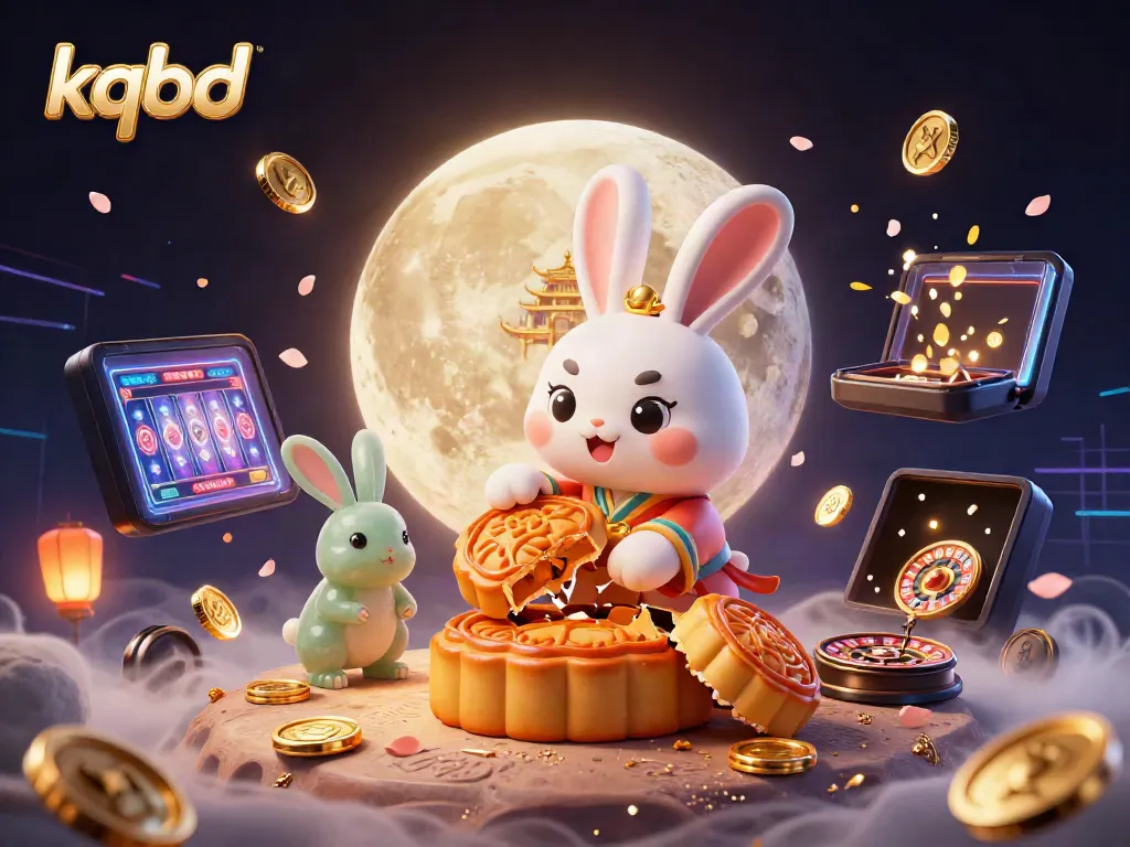 Experience kqbd's exciting moonlit casino scene with festive elements and dynamic gaming actions.