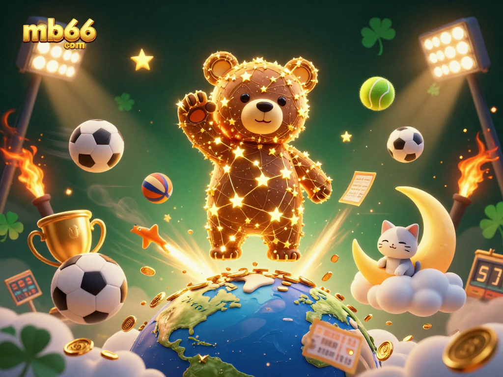 Win big at mb66 com with this lively 3D illustration of gaming excitement.