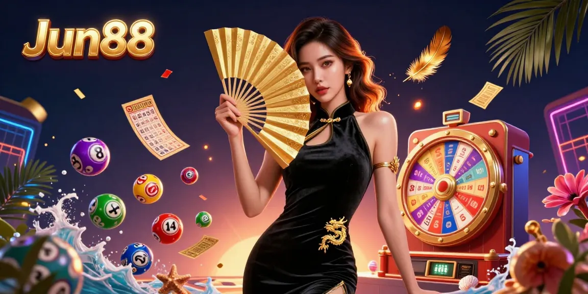 Experience the thrill of Jun88 with vibrant lottery elements and a captivating casino atmosphere.