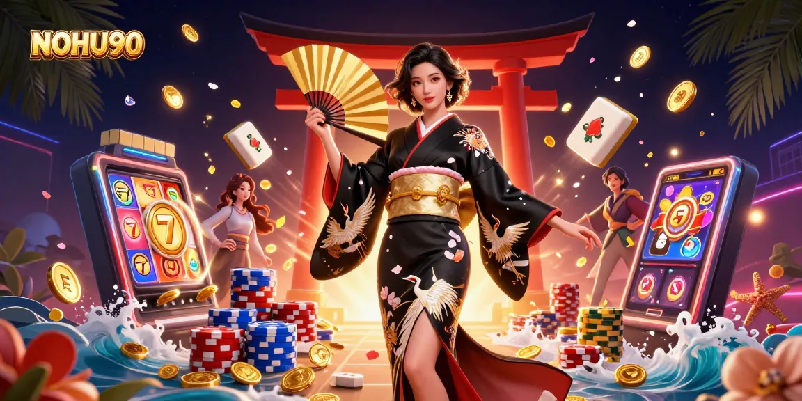 Play exciting slot games and chase jackpots with NOHU90 in this vibrant casino scene.
