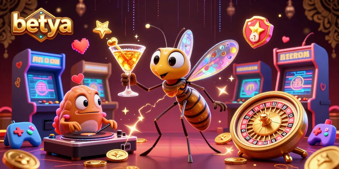 Win exciting games at betya's vibrant casino filled with 3D cartoon characters and dynamic elements.