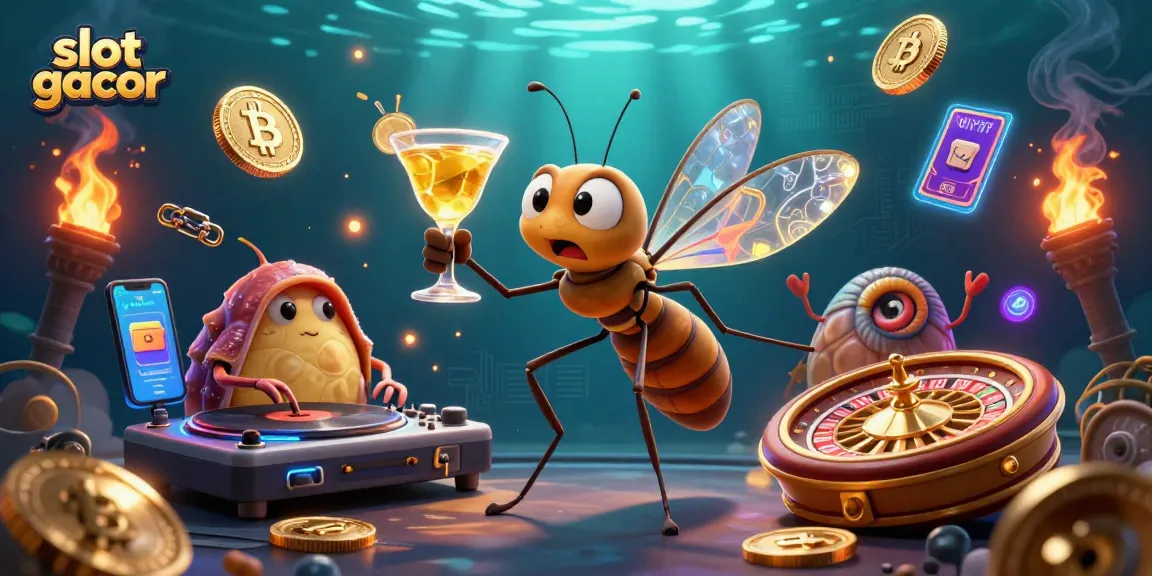 Engage with slot gacor features in a dynamic casino scene with animated characters and vibrant gaming elements.
