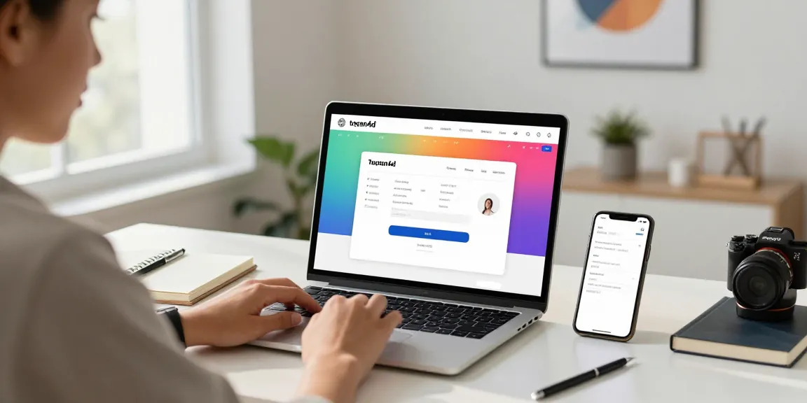 Tahun4D: pengguna mengakses informasi login dan member di ruang kerja modern.